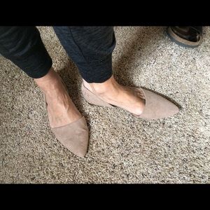 Classic tan faux suede flats